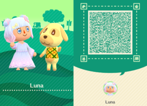 QR code featuring my character Luna for the Animal Crossing Pocket Camp mobile game.